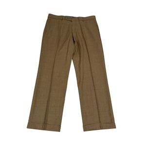 Ballin Comfort-EZE Super 110s Wool Dress Pants Men's Sz 36x28 Tan Brown Pleated